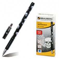 Ручка шариковая BRAUBERG "Черепа", корпус с печатью, узел 0,7 мм, линия 0,35 мм, синяя