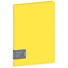 Папка с 30 вкладышами Berlingo "Soft Touch", 17мм, 700мкм, желтая, с внутр. карманом