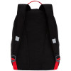 Рюкзак GRIZZLY, 29*38*17см, 2 отделения, 2 кармана, уплотненная спинка, черный-красный