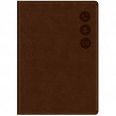 Телефонная книга А7, 64л., кожзам, OfficeSpace "Nebraska" коричневый с вырубкой