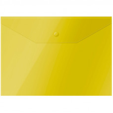 Папка-конверт на кнопке OfficeSpace А4, 150мкм, желтая
