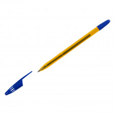 Ручка шариковая СТАММ "555" синяя, 0,7мм, тонированный оранжевый корпус