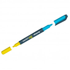 Текстовыделитель двусторонний Berlingo "Textline HL220" желтый/голубой, 0,5-4мм