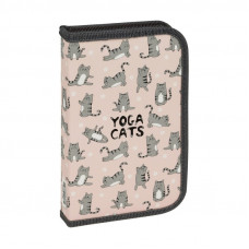 Пенал 1 отделение, 190*115 ArtSpace "Yoga Cats", ламинированный картон, софт-тач