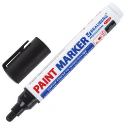 Маркер-краска лаковый (paint marker) 6 мм, ЧЕРНЫЙ, НИТРО-ОСНОВА, BRAUBERG PROFESSIONAL PLUS EXTRA
