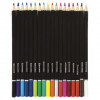 Карандаши цветные BRAUBERG "Artist line", 18 цветов, черный корпус, заточенные, высшее качество
