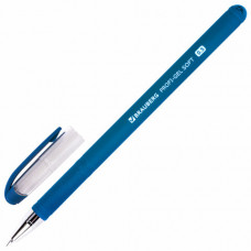 Ручка гелевая BRAUBERG "Profi-Gel SOFT", СИНЯЯ, линия письма 0,4 мм, стандартный наконечник 0,5 мм, прорезиненный корпус SOFT-TOUCH