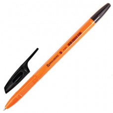 Ручка шариковая BRAUBERG "X-333 Orange", ЧЕРНАЯ, корпус оранжевый, узел 0,7 мм, линия письма 0,35 мм