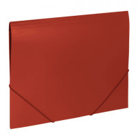Папка на резинках BRAUBERG "Office", красная, до 300 листов, 500 мкм
