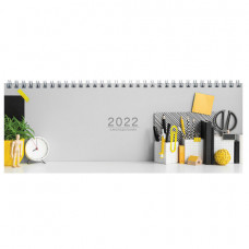 Планинг датированный 2022 (285х112 мм), STAFF, гребень, картонная обложка, 60 л., "Офис"