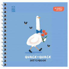 Скетчбук 60л., 150*150 MESHU "Quack-Quack", на гребне, выб. лак, soft-touch, 120г/м2