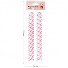 Наклейки акриловые MESHU "Pink line", 25*7,8см, стразы, 500 наклеек, инд. уп., европодвес