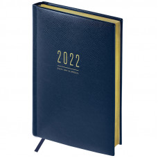 Ежедневник датированный 2022г., A5, 176л., кожзам, OfficeSpace "Dallas", синий