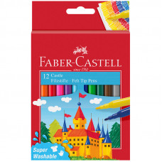 Фломастеры Faber-Castell "Замок", 12цв., смываемые, картон, европодвес