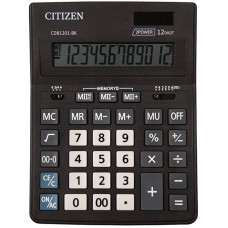 Калькулятор настольный Citizen Business Line CDB, 12 разр., двойное питание, 157*200*35мм, черный