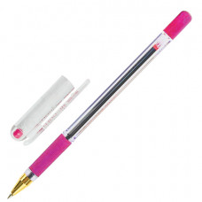 Ручка шариковая масляная MUNHWA "MC Gold", корпус прозрачный, узел 0,5 мм, линия 0,3 мм, розовая