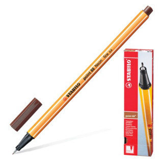 Ручка капиллярная STABILO "Point", толщина письма 0,4 мм, коричневая