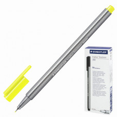 Ручка капиллярная STAEDTLER, трехгранная, толщина письма 0,3 мм, неоновая желтая