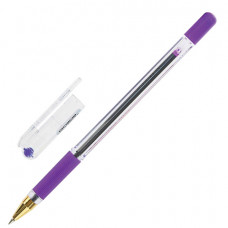 Ручка шариковая масляная MUNHWA "MC Gold", корпус прозрачный, 0,5 мм, линия 0,3 мм, фиолетовая