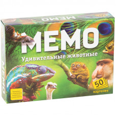 Игра настольная Нескучные игры "Мемо. Удивительные животные", 50 карточек