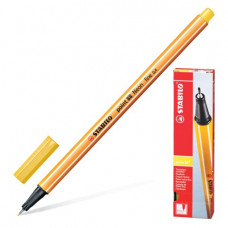 Ручка капиллярная STABILO "Point", корпус оранжевый, толщина письма 0,4 мм, желтая